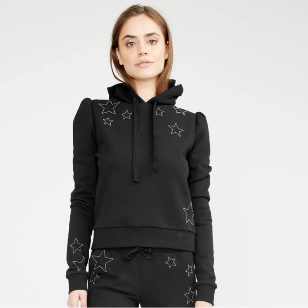 Generation Love Black Hoodie with Star Embroidery